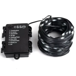 Lampki choinkowe taśmowe na 3 baterie AA 100 Led 10m RGBY(ciepłe+kolor)